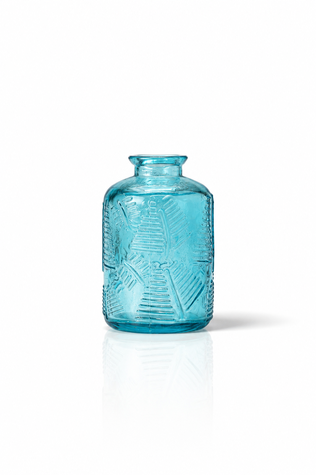 Fern-Pattern Glass Bud Vase